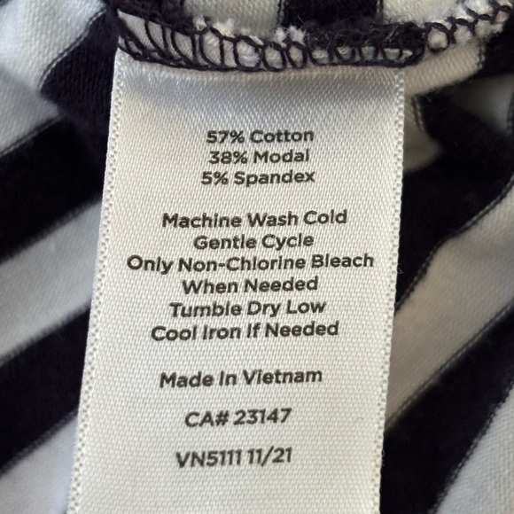 Talbots Classic Black and White Striped Tee - Picture 3 of 8